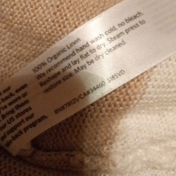 Eileen Fisher 100% Organic Linen Striped Sweater Medium - Picture 12 of 12